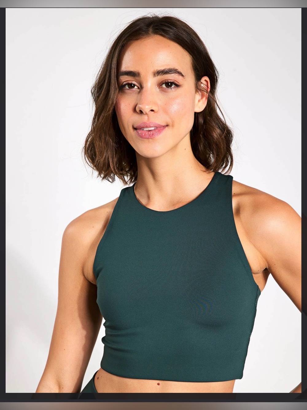 girlfriend collective Teal High-Neck sports bra